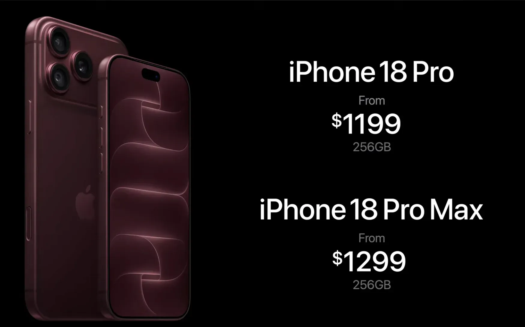 Prijs iPhone 18 Pro Max & 18 Pro