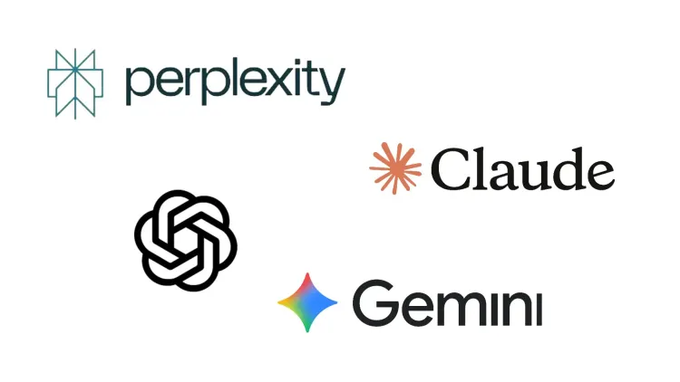 Preplexity, Chat GPT, Claude, Gemini